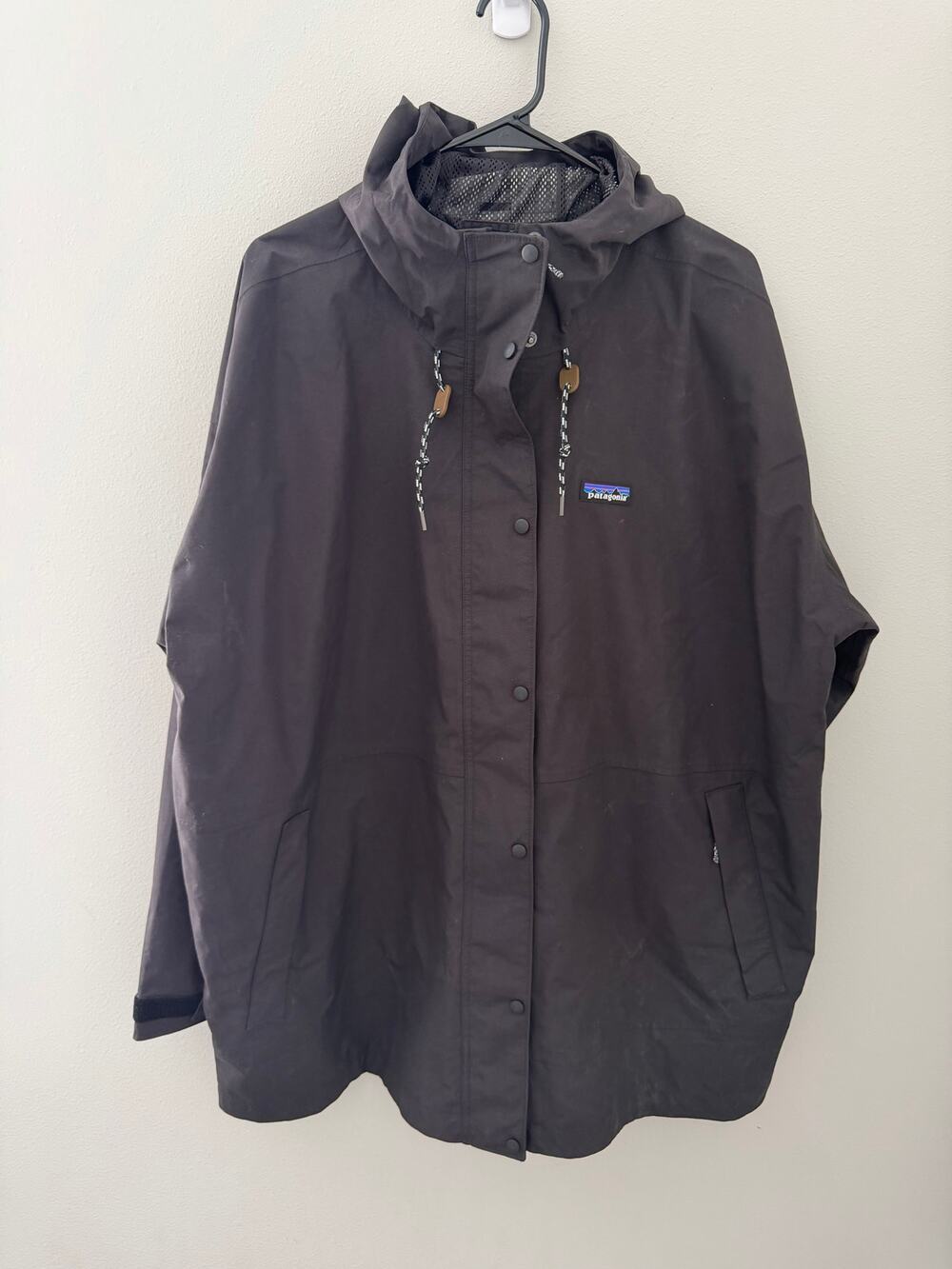 Patagonia Dark Brown Hooded Rain Jacket